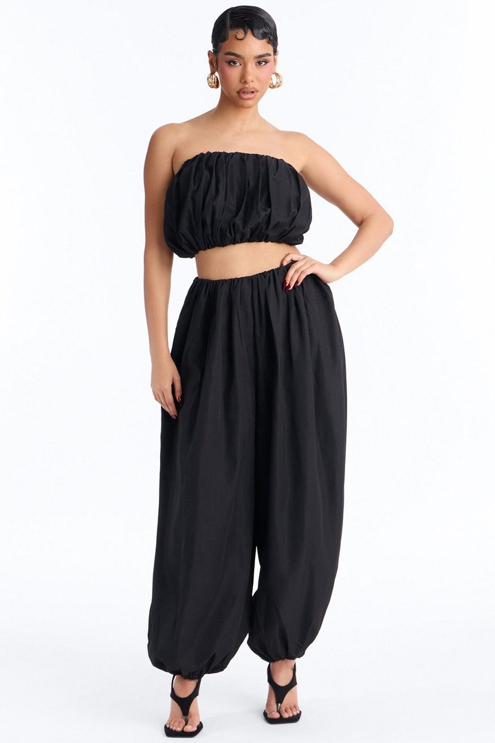 So Into You Balloon Pant Set - Black