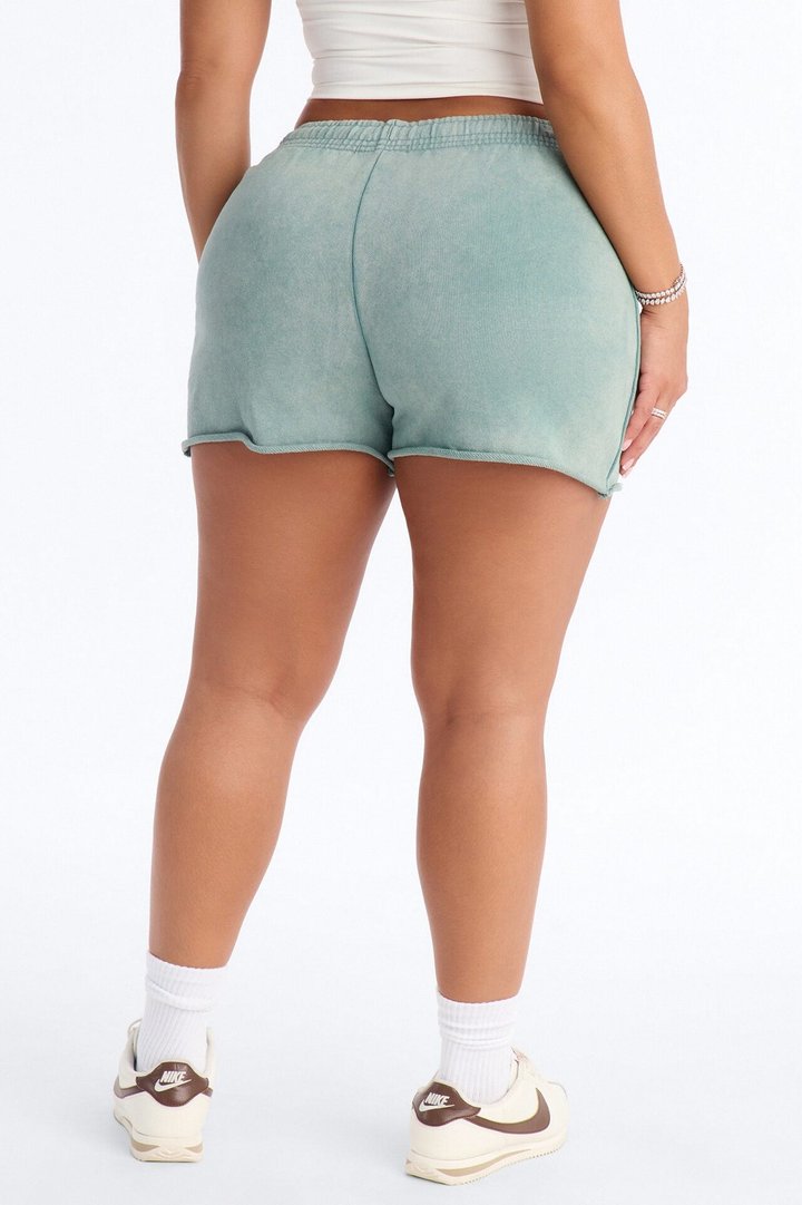 Maya Washed Micro Sweatshorts - Sage