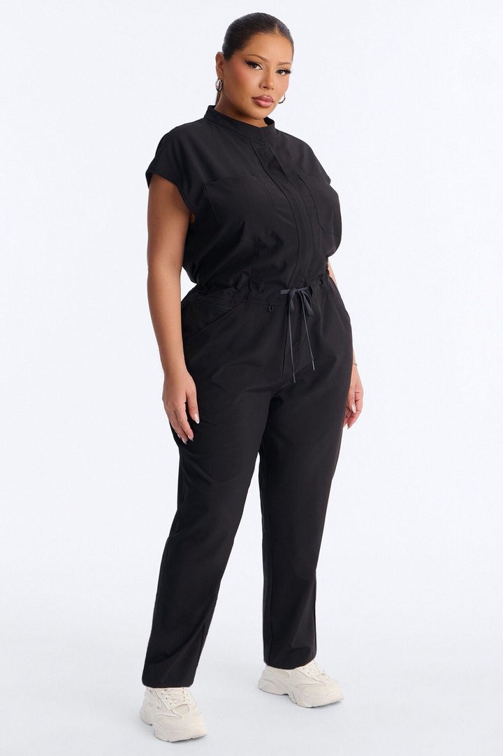 Ready Next Shift Stretch Scrub Jumpsuit - Black