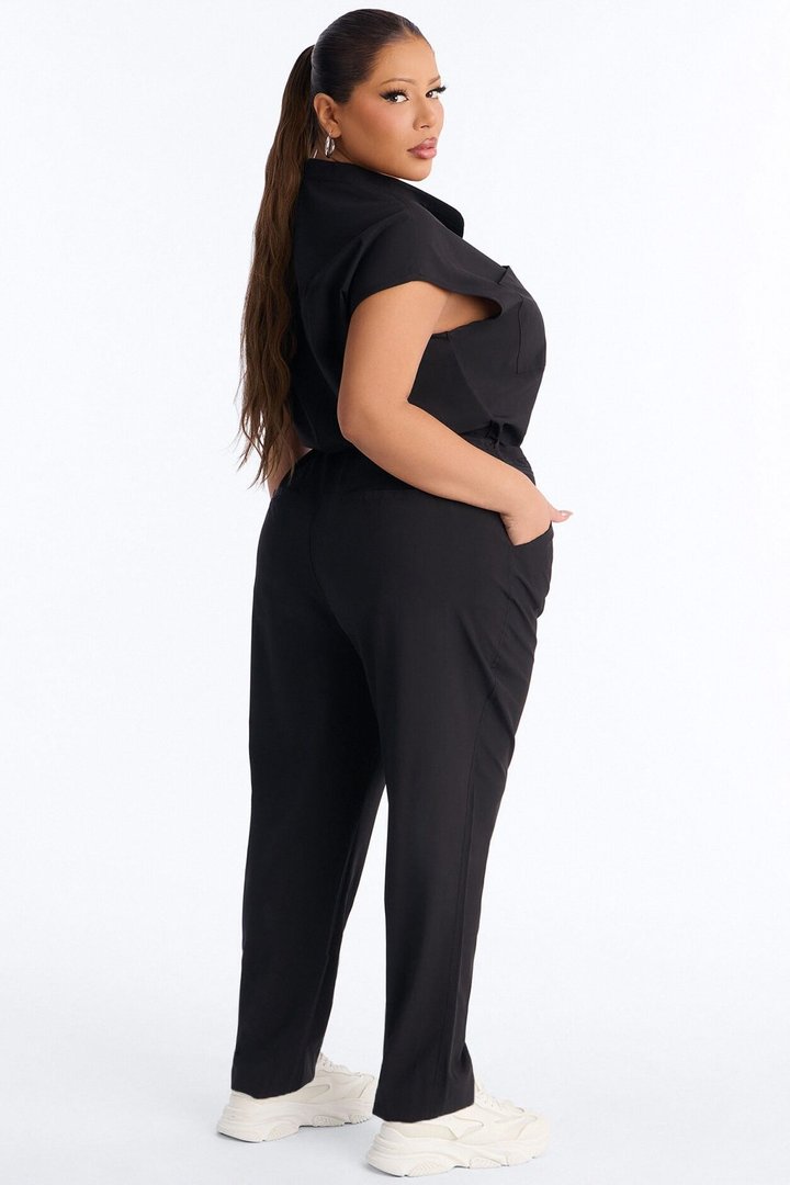 Ready Next Shift Stretch Scrub Jumpsuit - Black