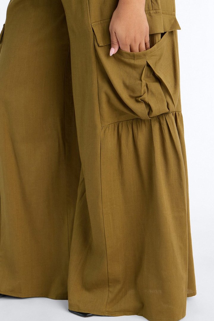 Lulu Wide Leg Pant Set - Olive