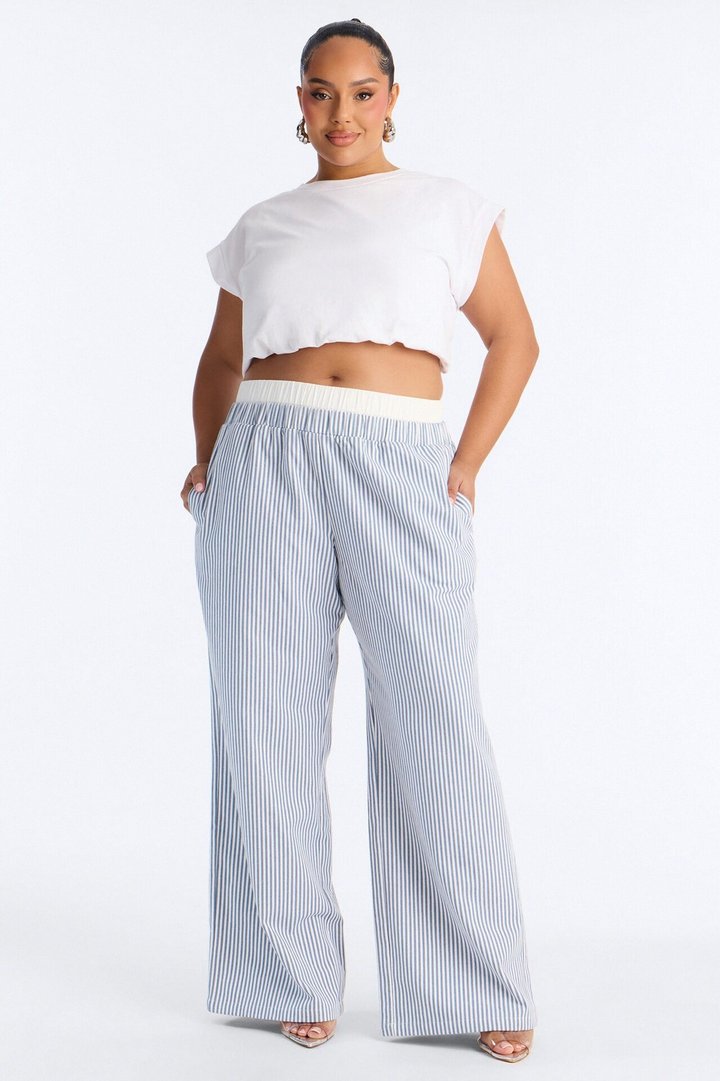 Manhattan Double Waistband Pant - Navy/combo