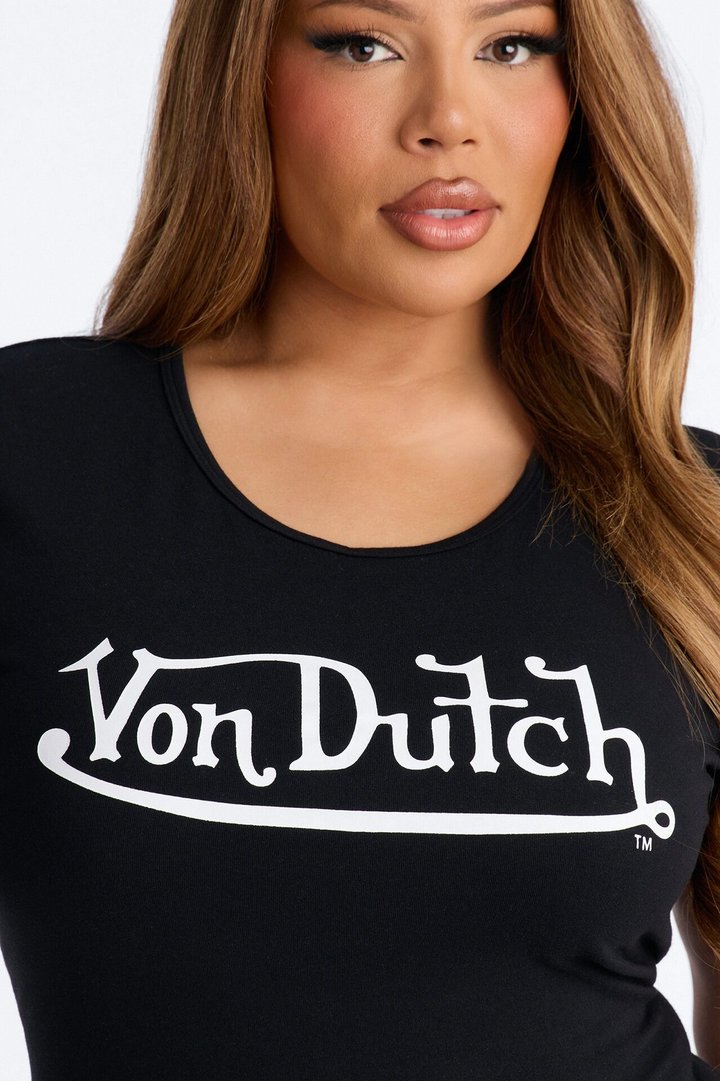 Von Dutch OG T Shirt Mini Dress - Black/White