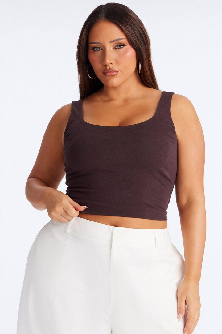 Denise Double Lined Tank - Brown