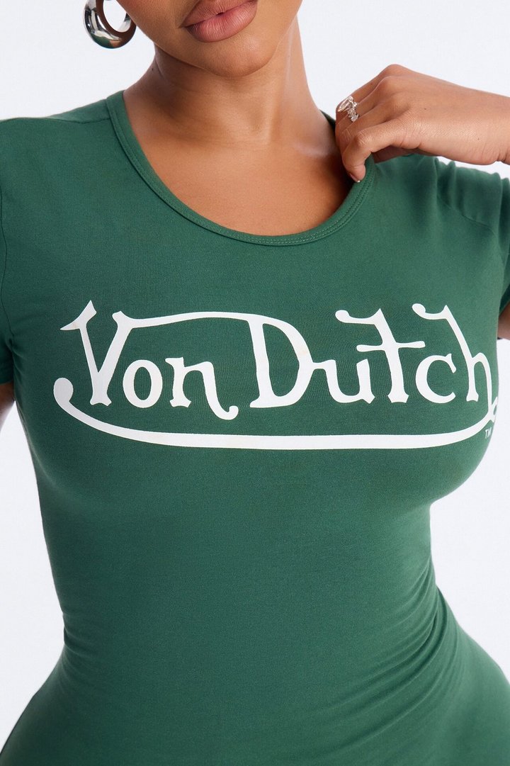 Von Dutch OG T Shirt Mini Dress - Hunter
