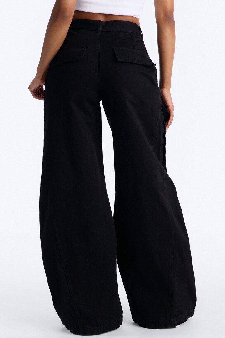 Destiny High Rise Wide Leg Cargo Pant 33″ - Black