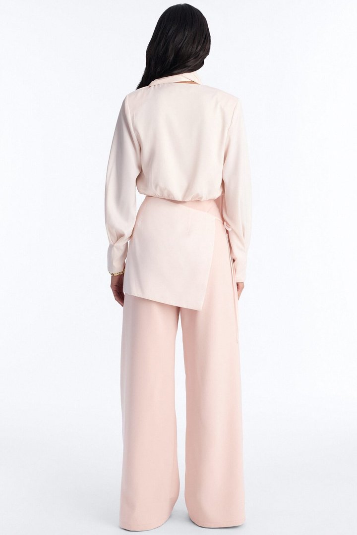 Command Attention Scarf Blouse Top - Light Pink