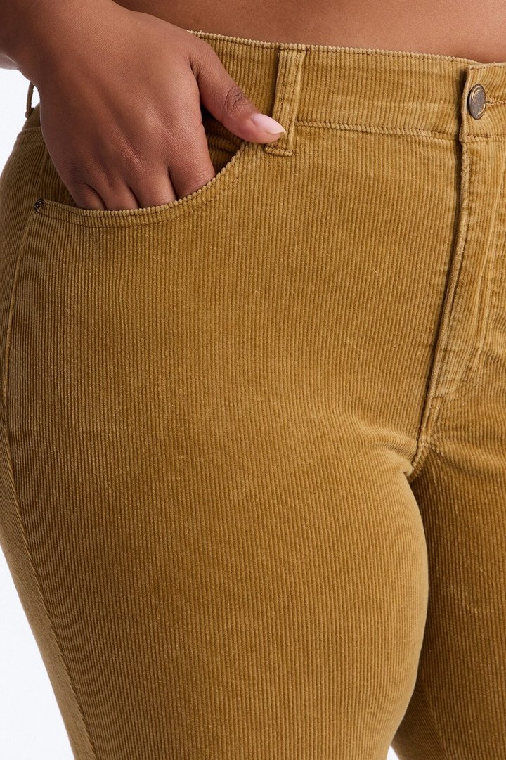 ESME CORDUROY WASHED LOW RISE PANTS - Tan