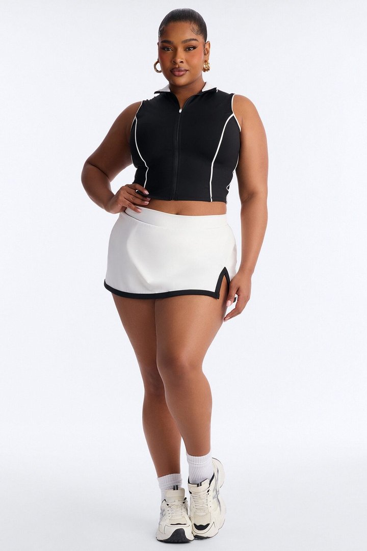 Match Point Mini Skirt Set - Black/White