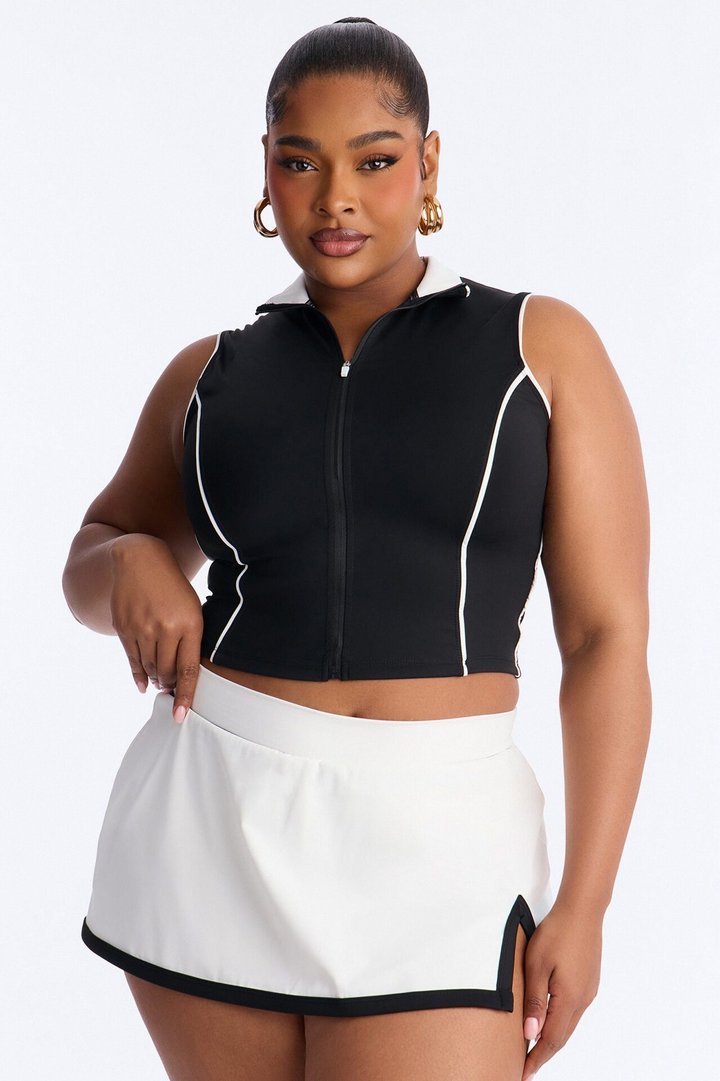 Match Point Mini Skirt Set - Black/White
