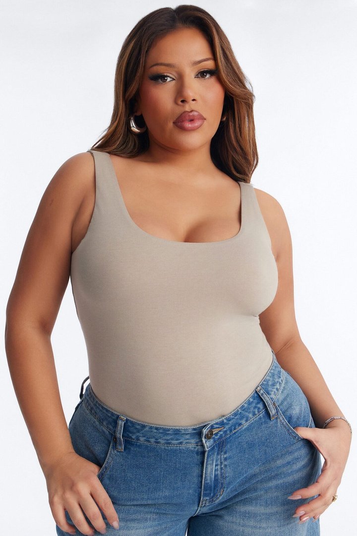 Jenna Double Lined Jersey Bodysuit - Olive