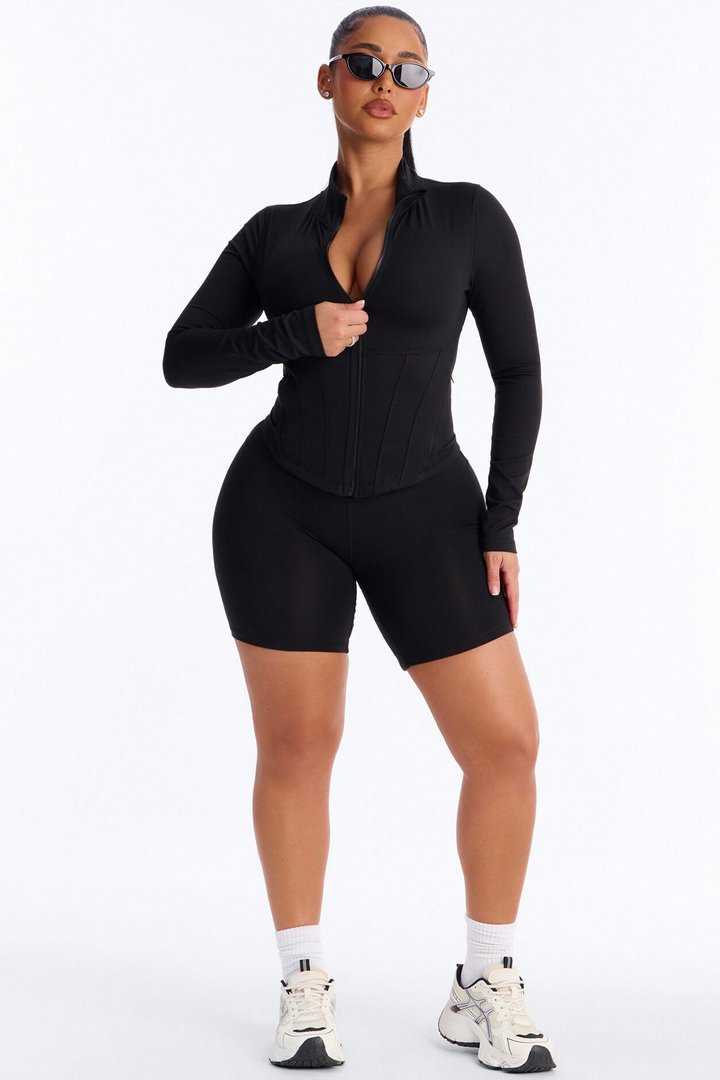 Myla Tricot Lounge Fitted Zip Up Jacket - Black