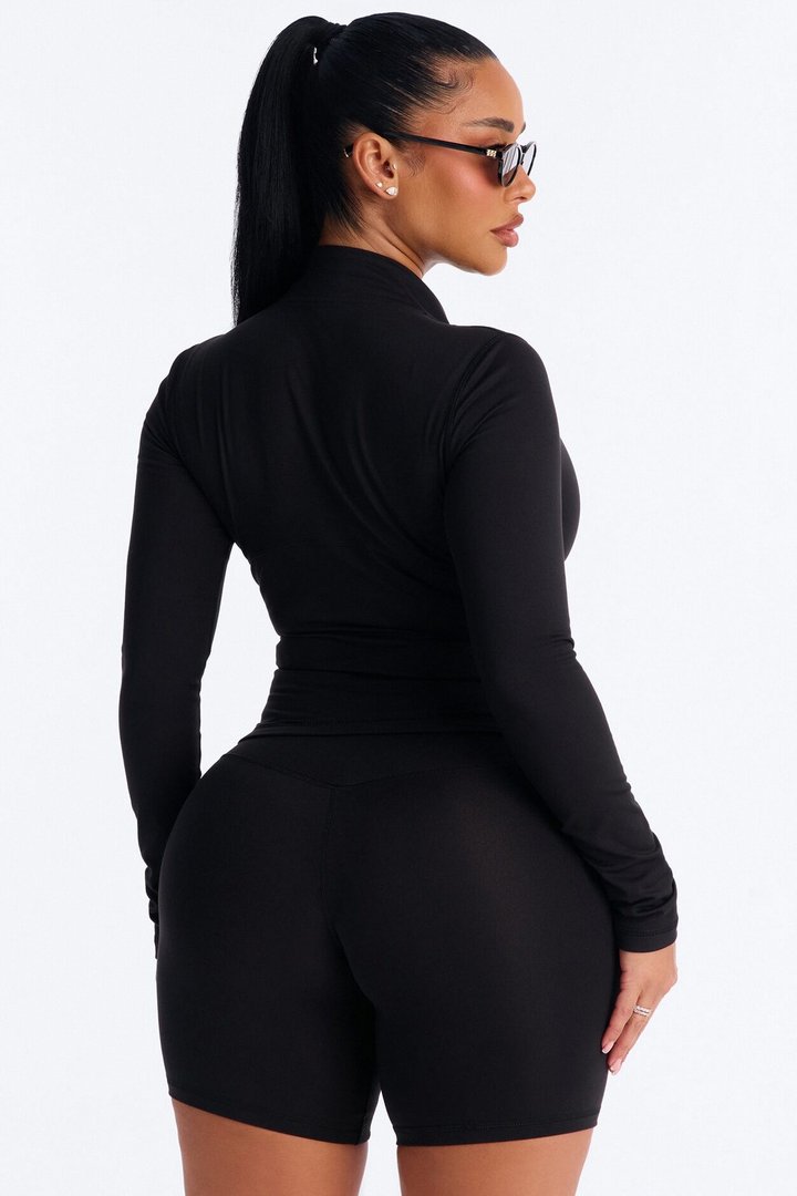 Myla Tricot Lounge Fitted Zip Up Jacket - Black