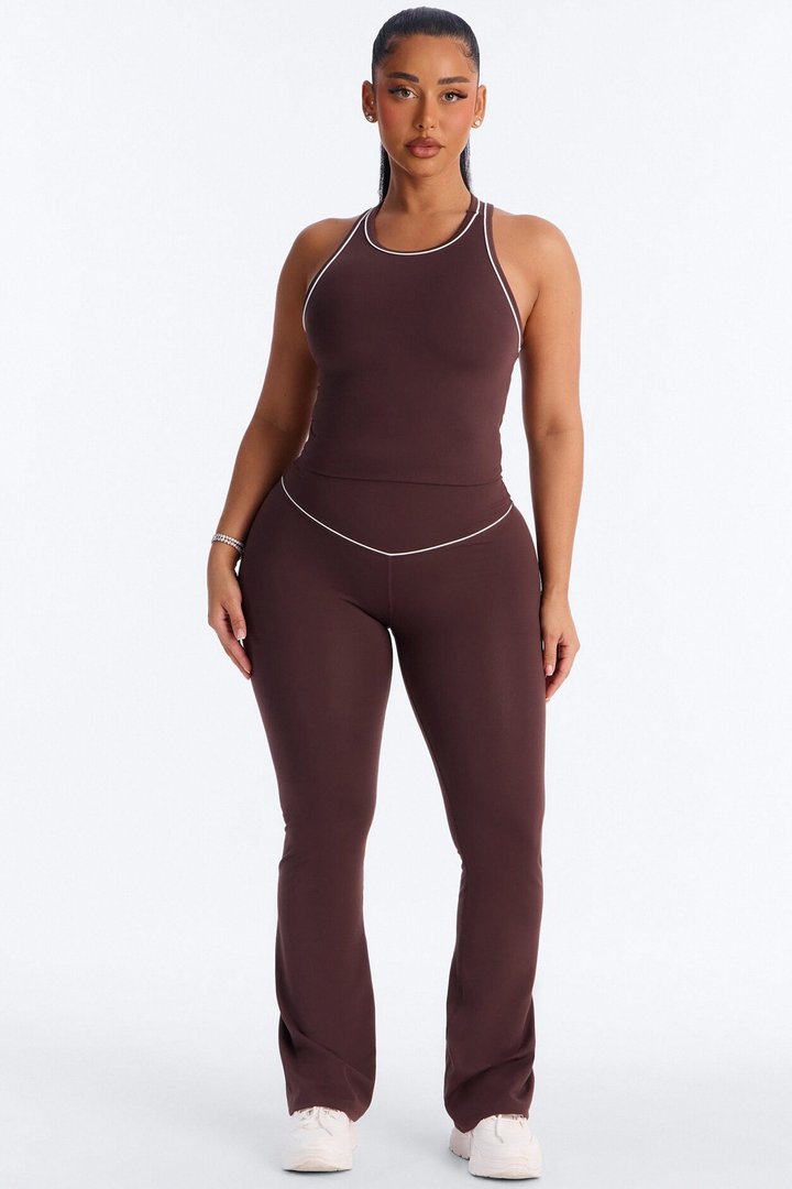 Mia Tricot Lounge Sports Tank Top - Chocolate