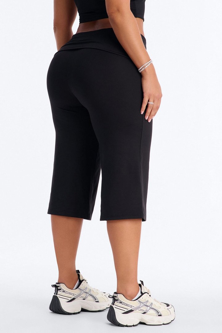 Myla Tricot Lounge Fold Over Gaucho - Black