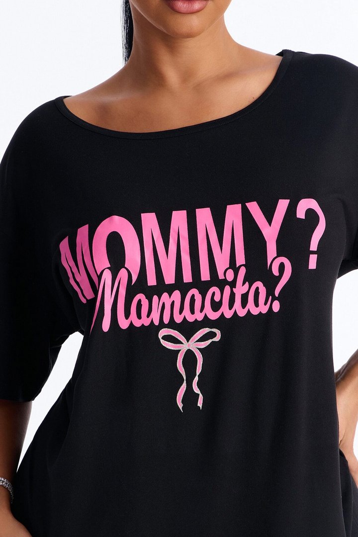 I'm A Mommy Oversized Sleep Shirt - Black/Pink