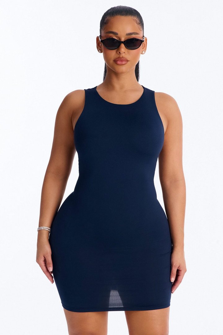 Hanna Double Lined Mini Dress - Navy