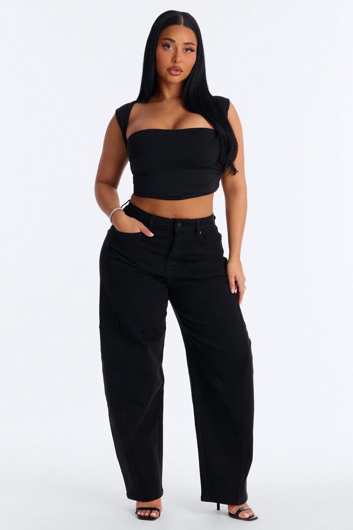 Palisades Stretch Mom Jeans - Black