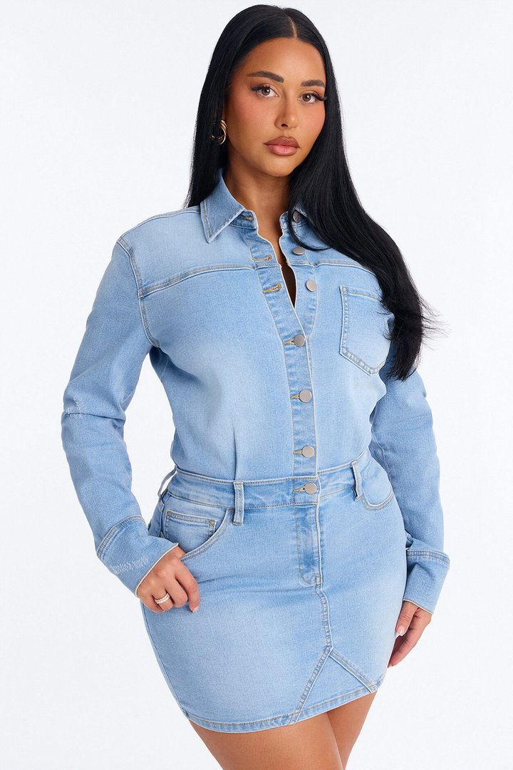 Belleville Denim Mini Dress - Light Wash