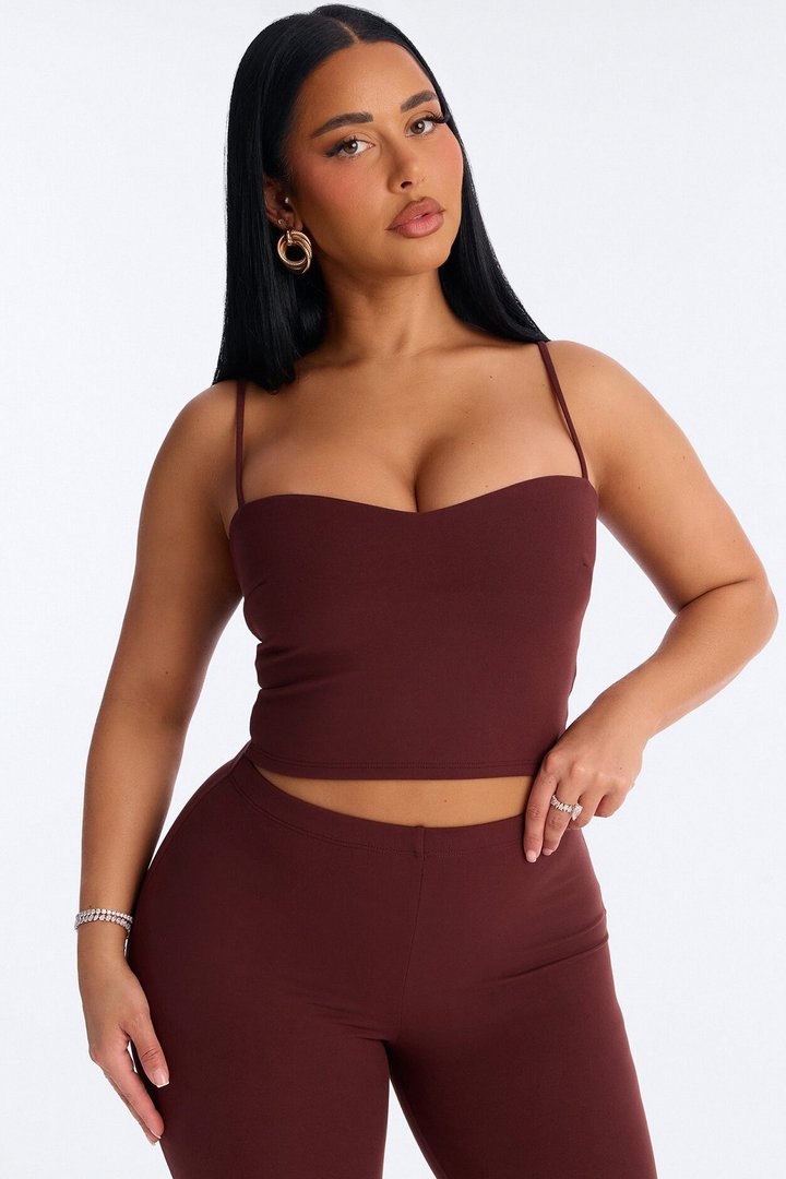 Mila Tank Top Capri Set - Brown