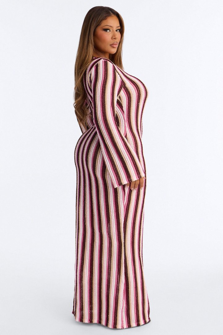 Glow Getter Crochet Maxi Dress - Pink/combo
