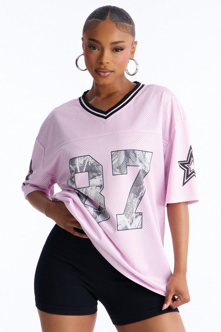 87 Pretty Play Camo Short Sleeve Jersey - Pink