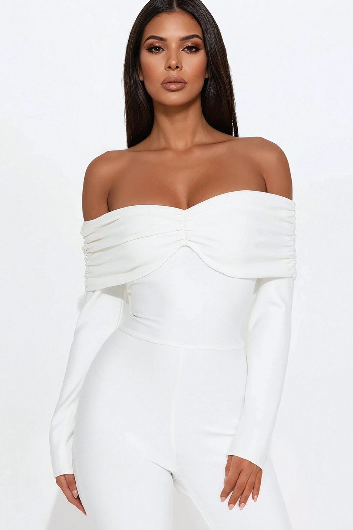 Robin Bandage Jumpsuit - White