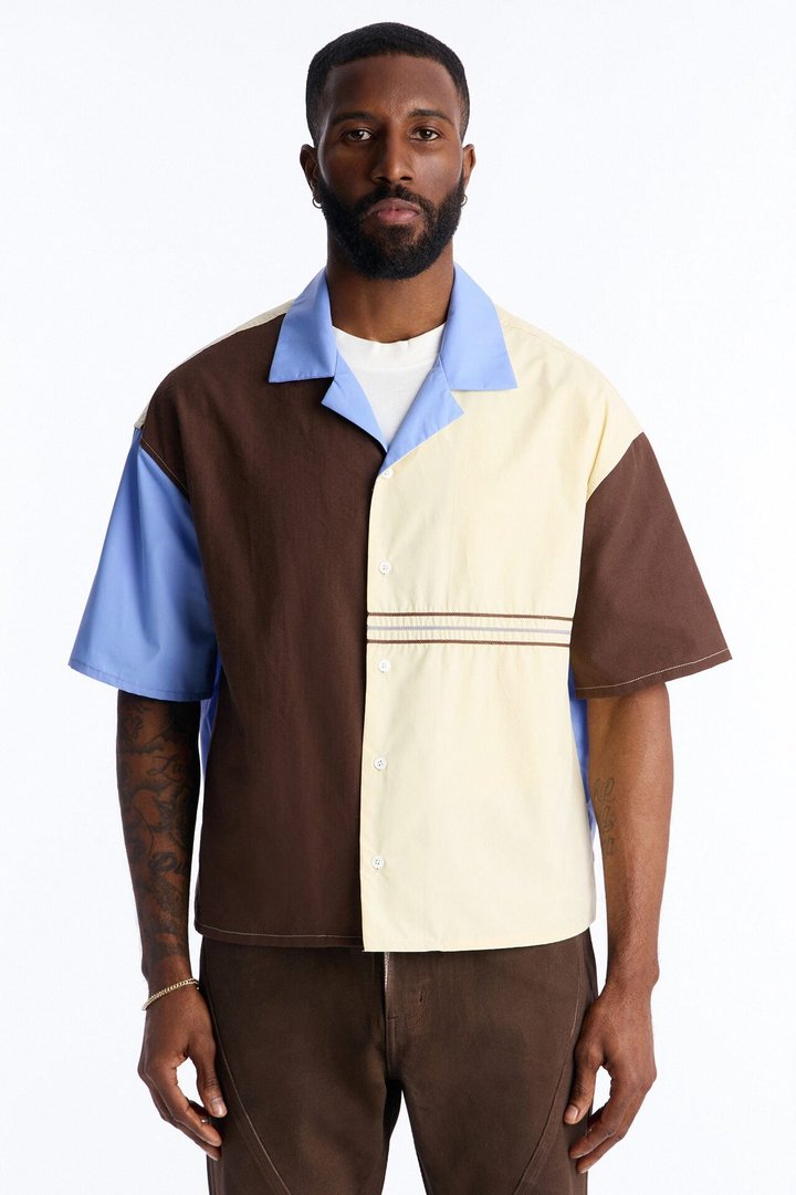 Boxy Retro Lane Button Up - Multi Color