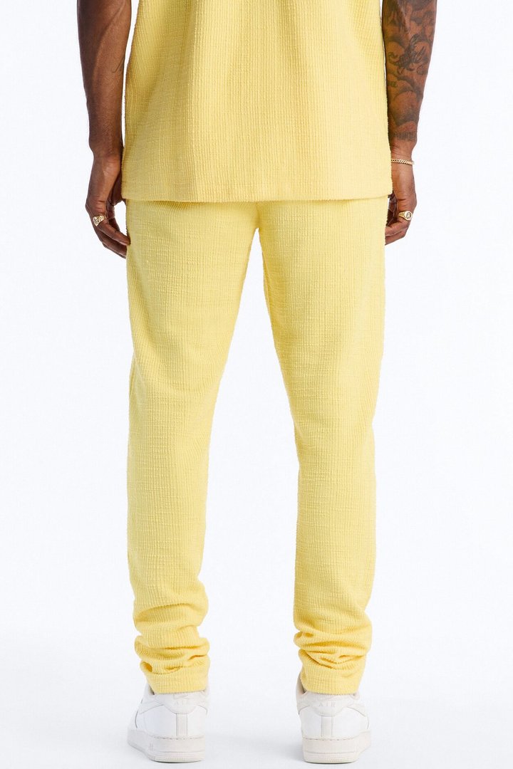 Dean Textured Slim Pants - Butter Yellow