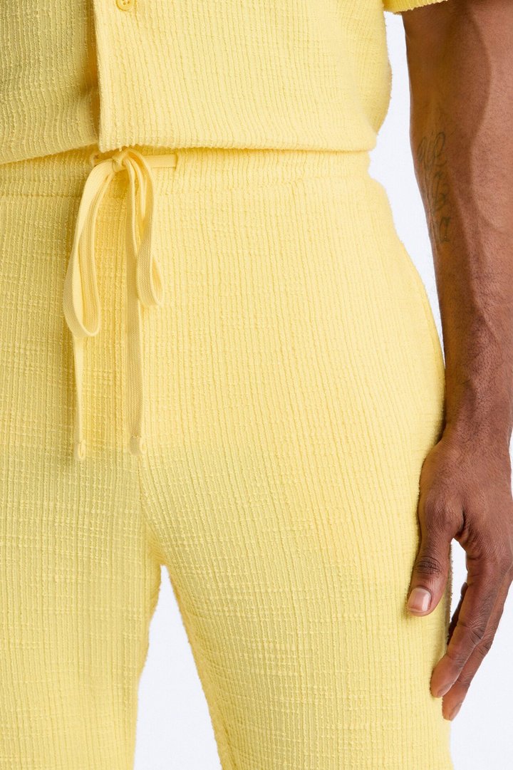 Dean Textured Slim Pants - Butter Yellow