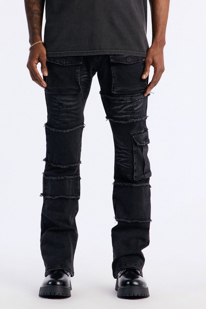 Urban Armor Skinny Stacked Flare Jeans - Black Wash
