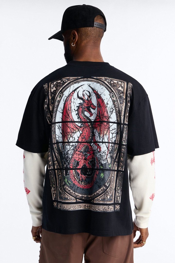 Twofer Through The Looking Glass Long Sleeve Tee - Black