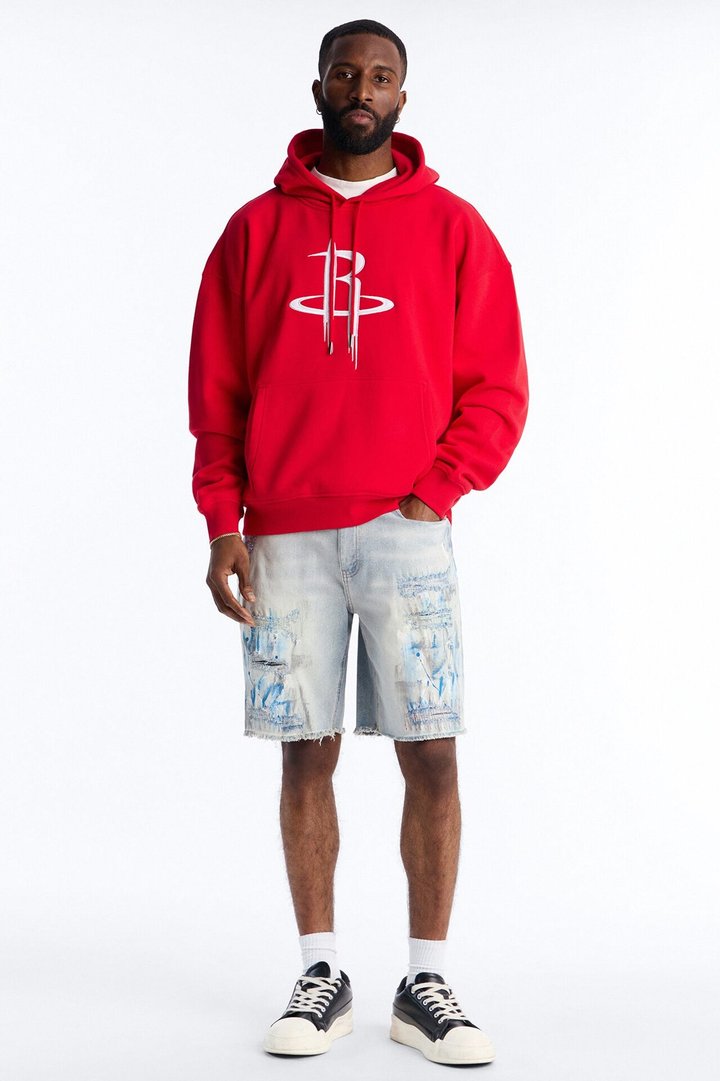 Slim Distressed Painter Denim Short - Light Wash
