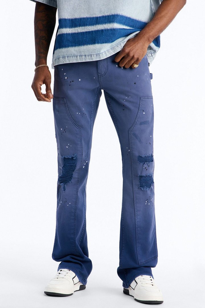 Stacked Skinny Flare Old Painters Carpenter Jean - Navy