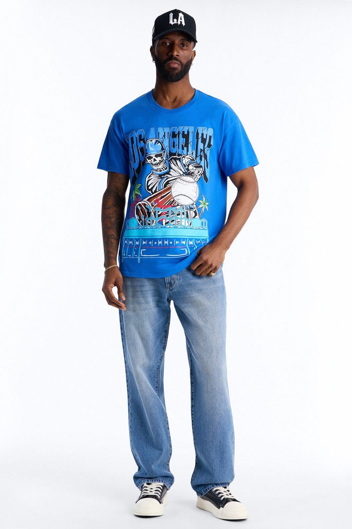Los Angeles Skeletons Oversized Short Sleeve Tee - Royal