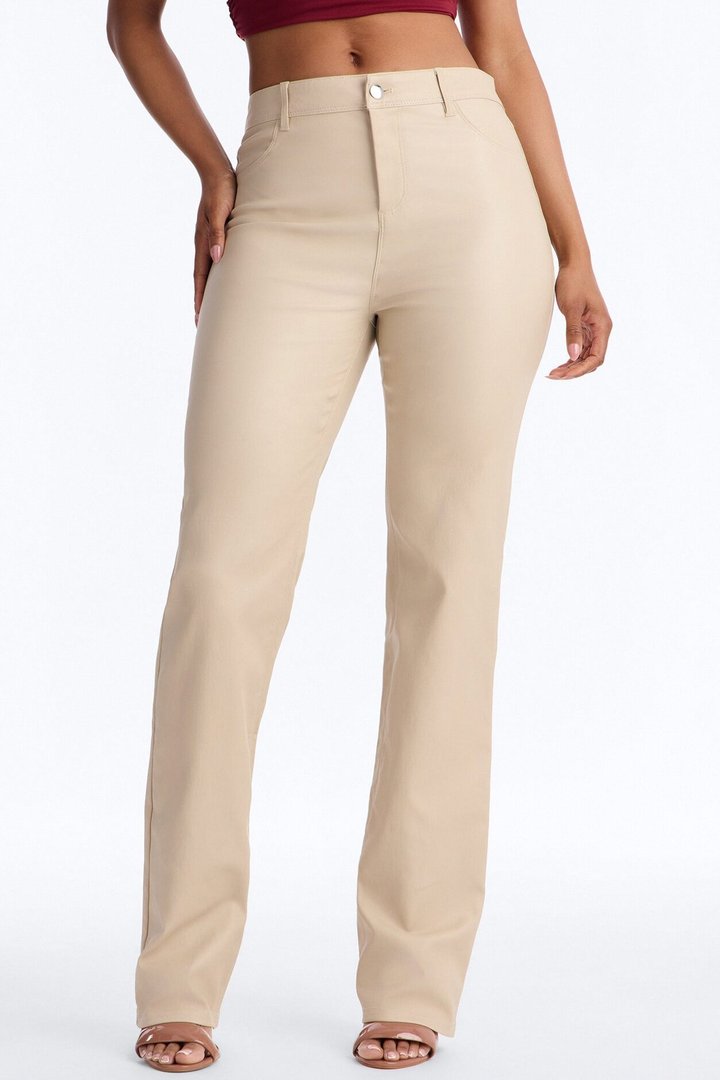 Sammie High Rise Straight Leg Pant - Stone