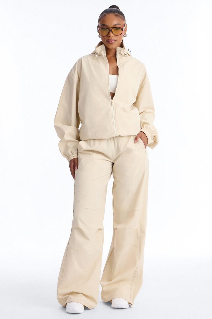 Keep It Moving Windbreaker Lounge Jacket - Sand