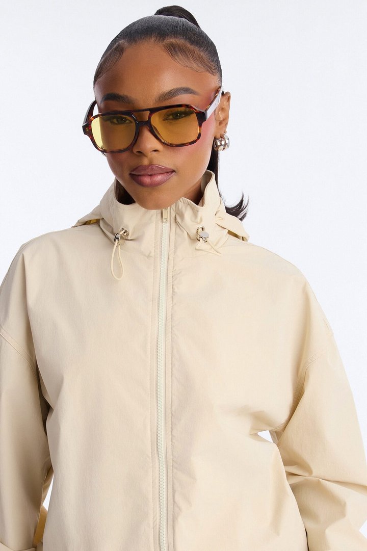 Keep It Moving Windbreaker Lounge Jacket - Sand