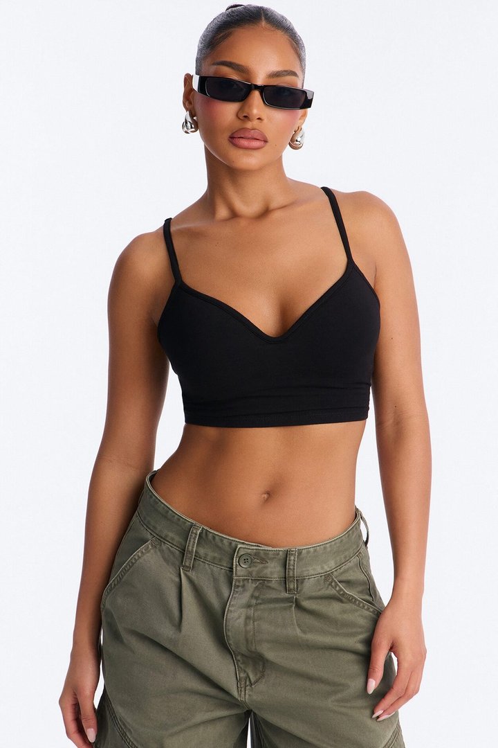 Maya Sweetheart Neck Padded Cami - Black