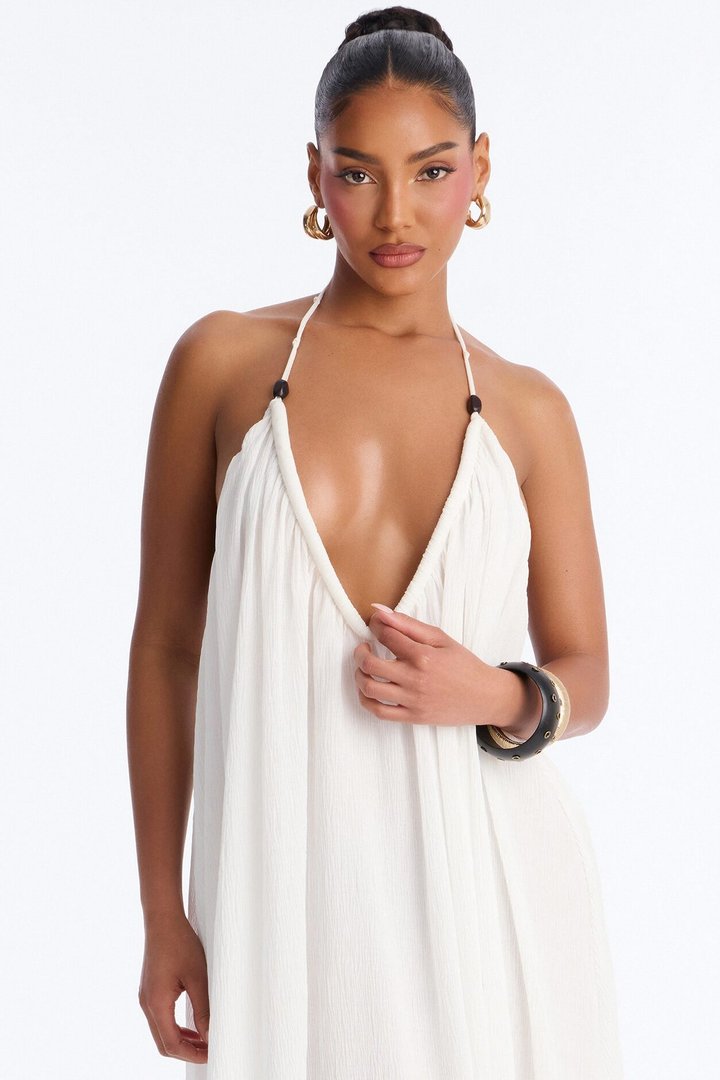 Tori Textured Maxi Dress - White