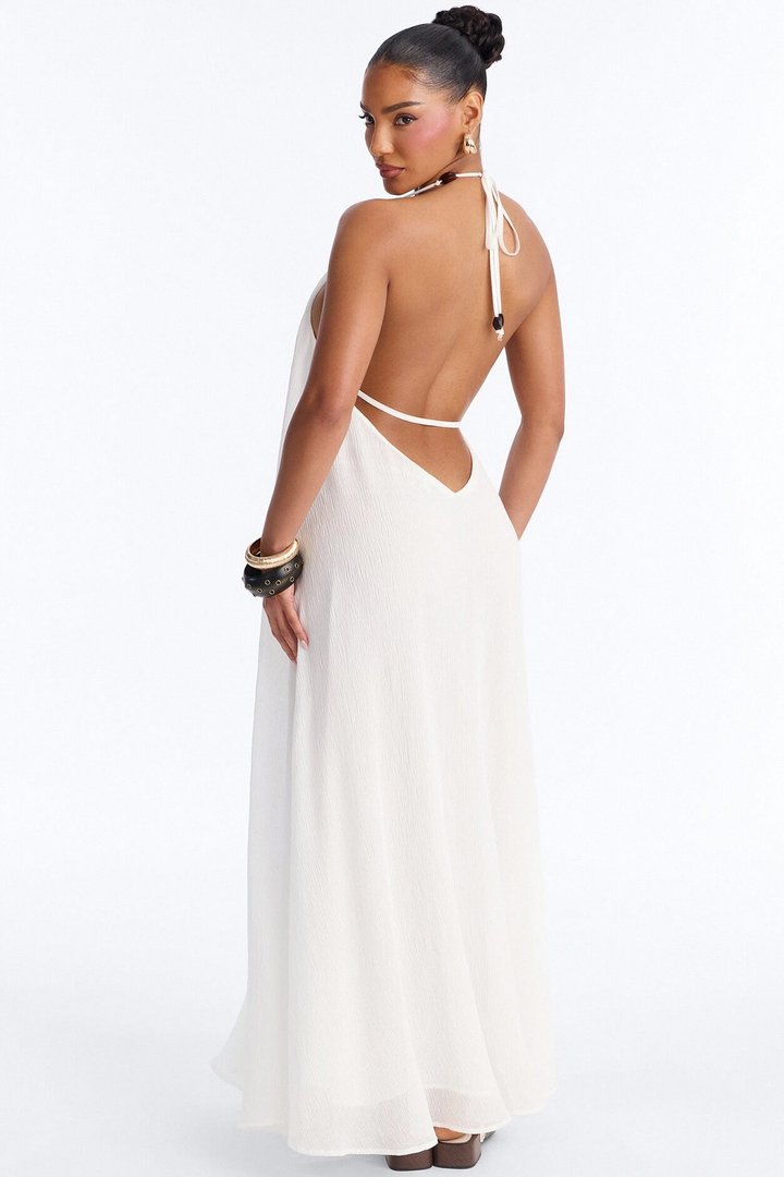 Tori Textured Maxi Dress - White