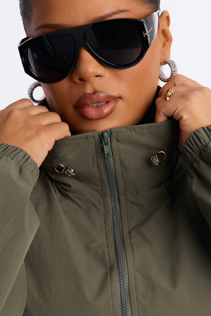 Keep It Moving Windbreaker Lounge Jacket - Olive
