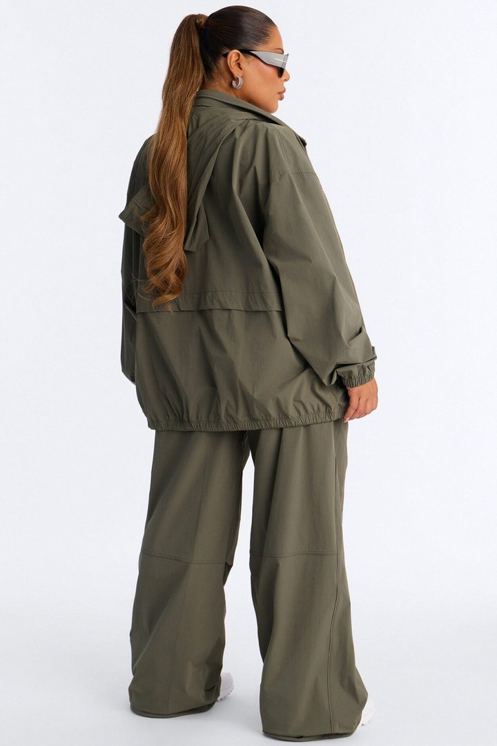 Keep It Moving Windbreaker Lounge Jacket - Olive
