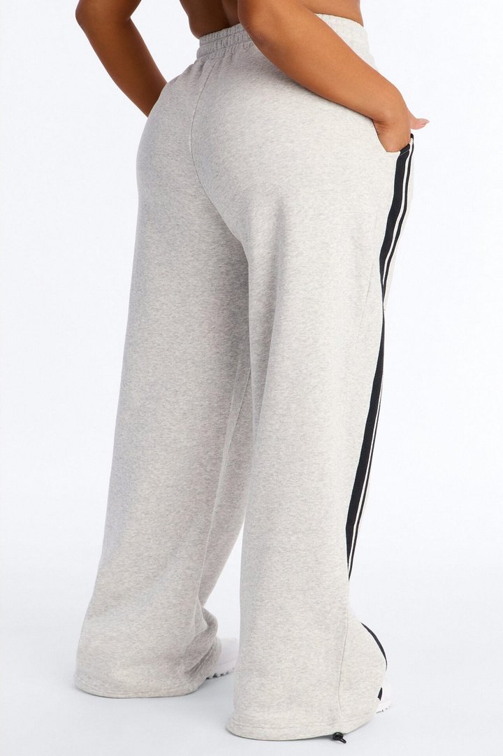 Jorden Fleece Wide Leg Lounge Pant - Heather Grey