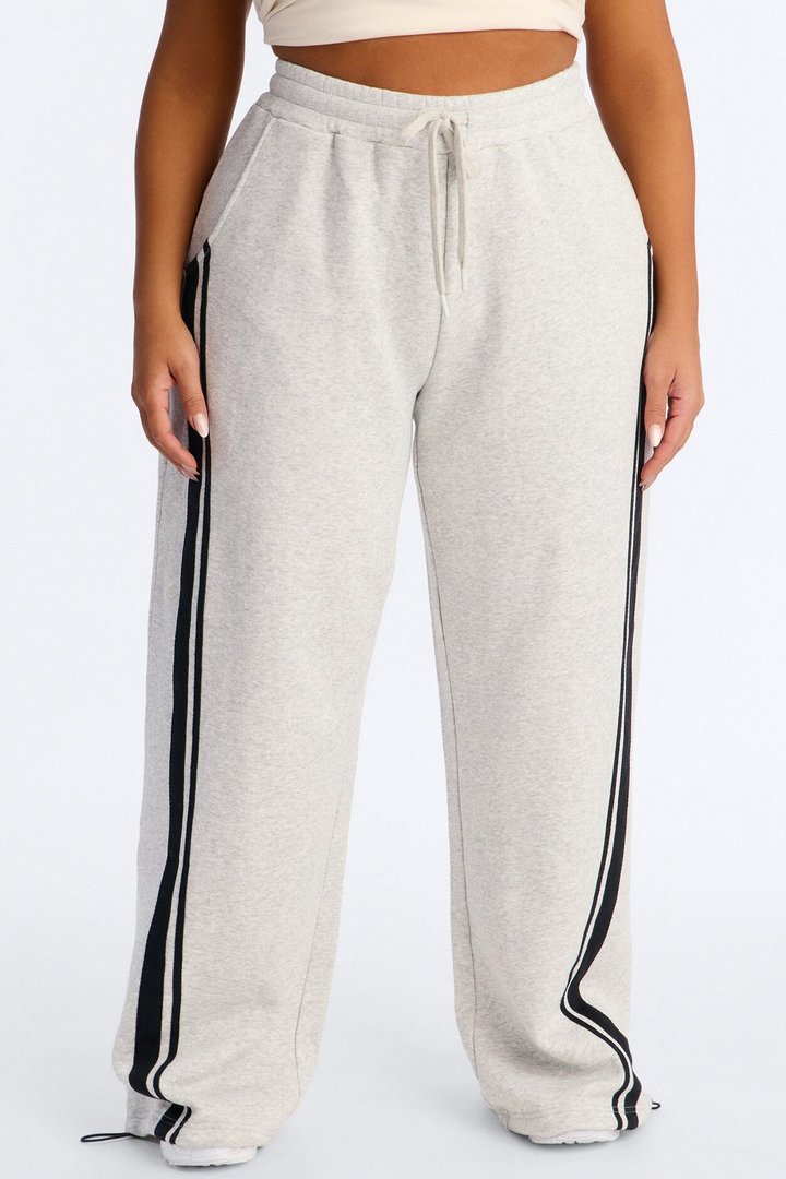 Jorden Fleece Wide Leg Lounge Pant - Heather Grey
