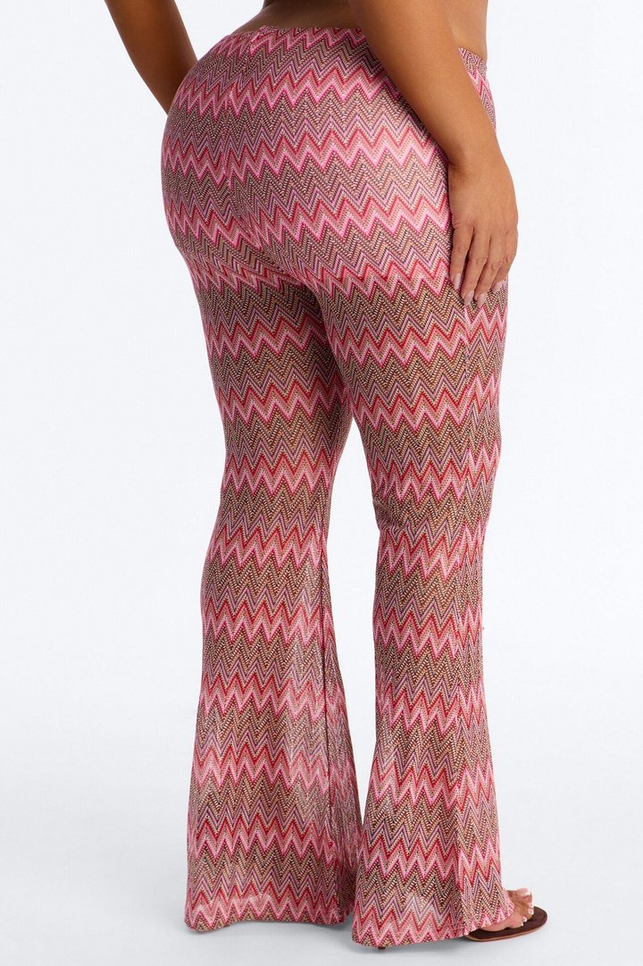 Not Your Muse Festival Crochet Flare Pant 33″ - Pink/combo
