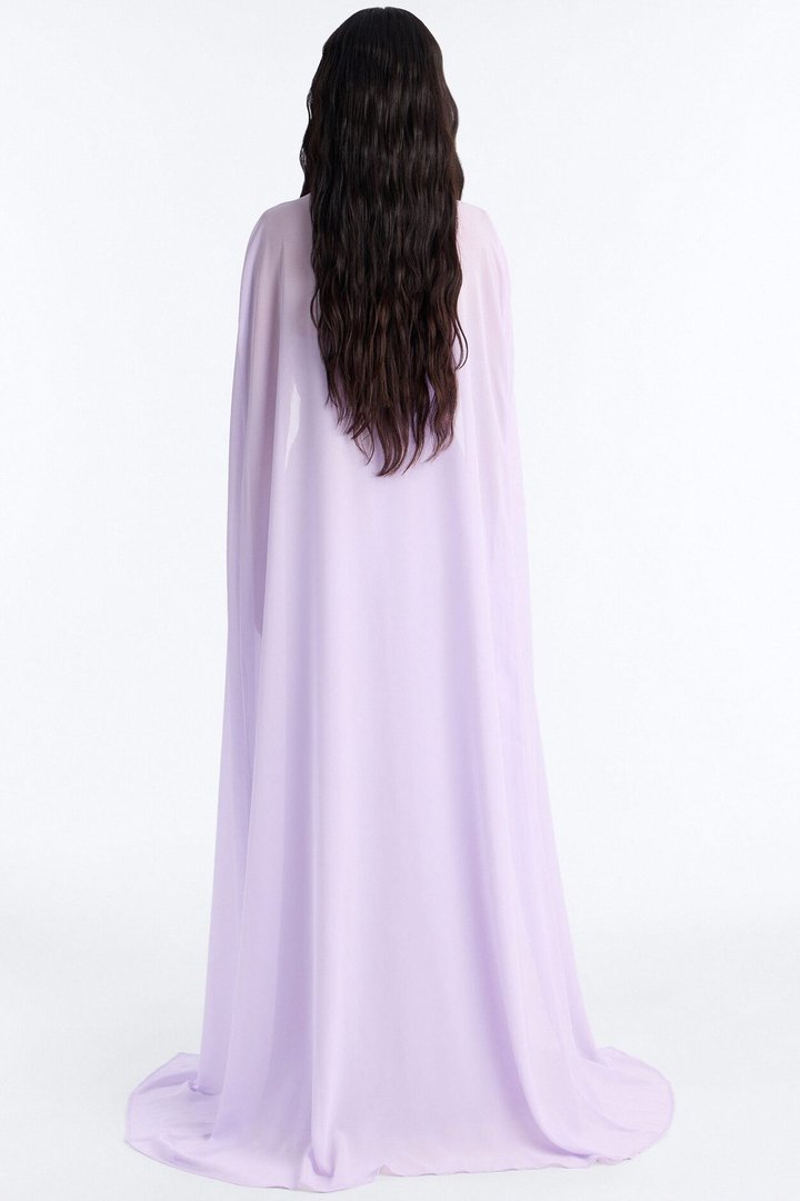 Lavender Mist Cape Maxi Dress - Lavender