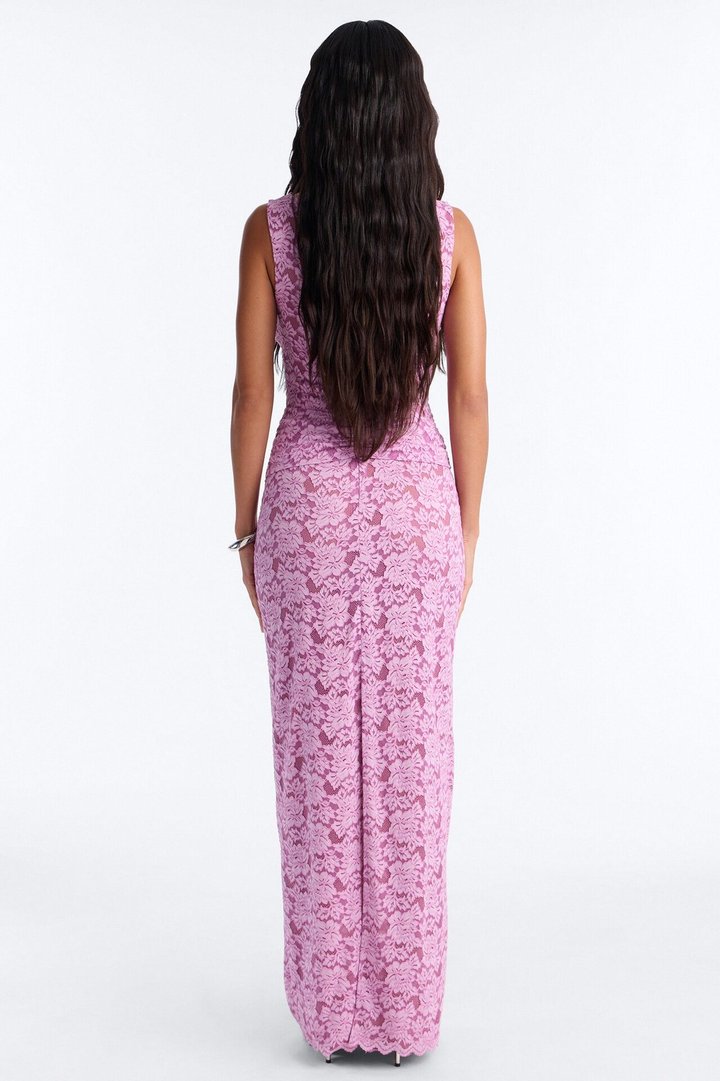 Victorian Bloom Lace Maxi Dress - Orchid