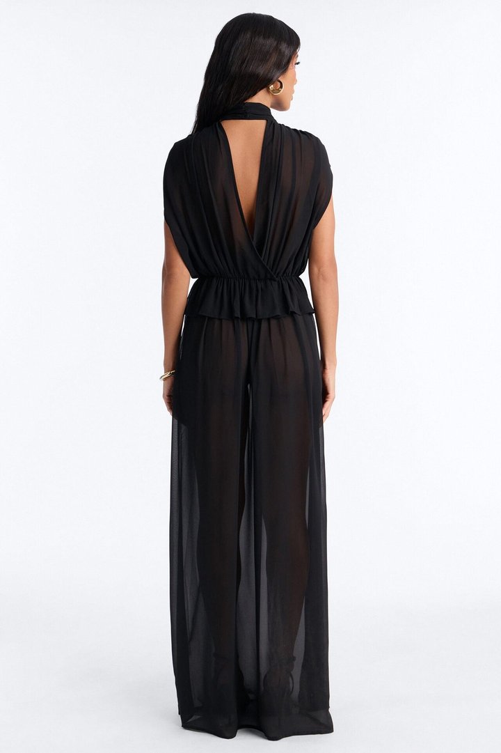 Gentle Grace Chiffon Maxi Dress - Black