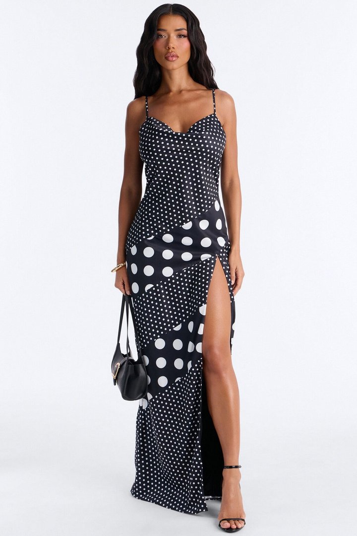 Penny Polka Dot Maxi Dress - Black/White
